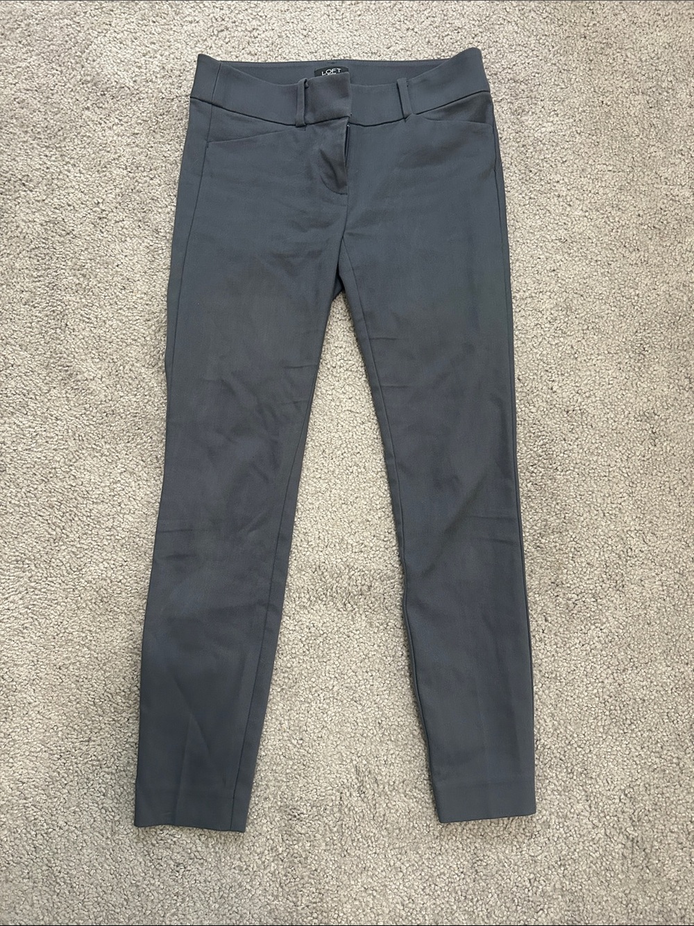 LOFT Marisa Charcoal Skinny Ankle Pants